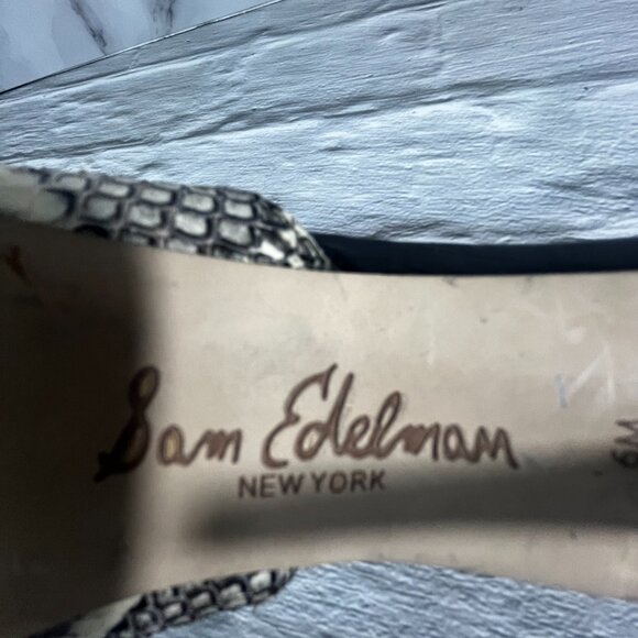 Sam Edelman Odelia Snake Print Leather Mule Pumps - Picture 9 of 12